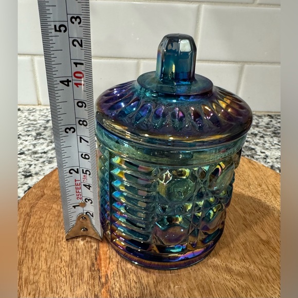 Vintage Indiana Windsor Carnival Glass‎ Iridescent Blue Creamer and Sugar Set - Picture 8 of 8